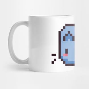 Blue Pixel Cat - Kawaii Retro Pixel Art Mug